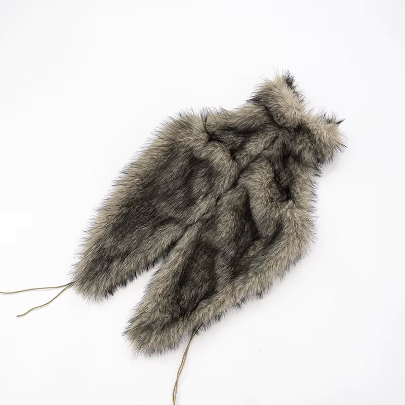 Faux Fur Backless Halter